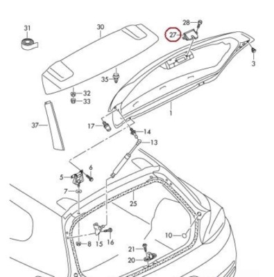 NEW VOLKSWAGEN SCIROCCO TRUNK LID LOCK INNER MECHANISM 1K8827505D 2010