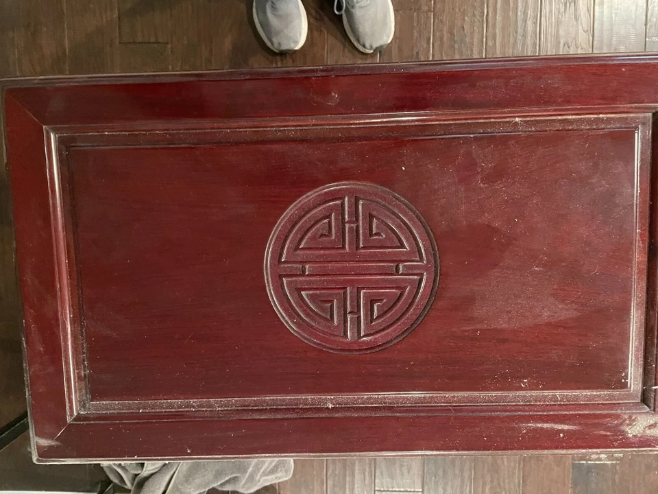 Cofre de cubiertos oriental de madera vintage - Armario de pie (historia incluida) Foto 3 de 4