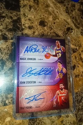 2024-25 Silhouette Magic Johnson John stockton Trae young Autograph /3 Ebay 1/1