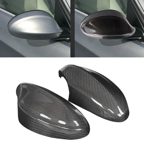 ˜Pair Of Rearview Side Mirror Cover Cap Carbon Fiber Replacement For 3 Series - Picture 10 of 22