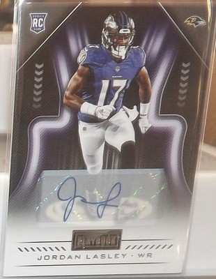 2018 Panini Playbook JORDAN LASLEY (Ravens) Autographed Rookie Card #164