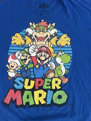2018 Super Mario Shirt 2xl Bowser Luigi Mario Yoshi Toad. Logo Does Have Crackin