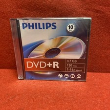 Philips DVD+R 1 16x Velocità 4.7Gb 120 Min Box 10 Dischi Boxato Jewel Nuovo con scatola