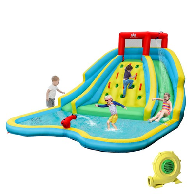 #ad #ad Inflatable Mighty Water Park Bouncy Splash Pool Climbing Wall with 735W Blower $319.99