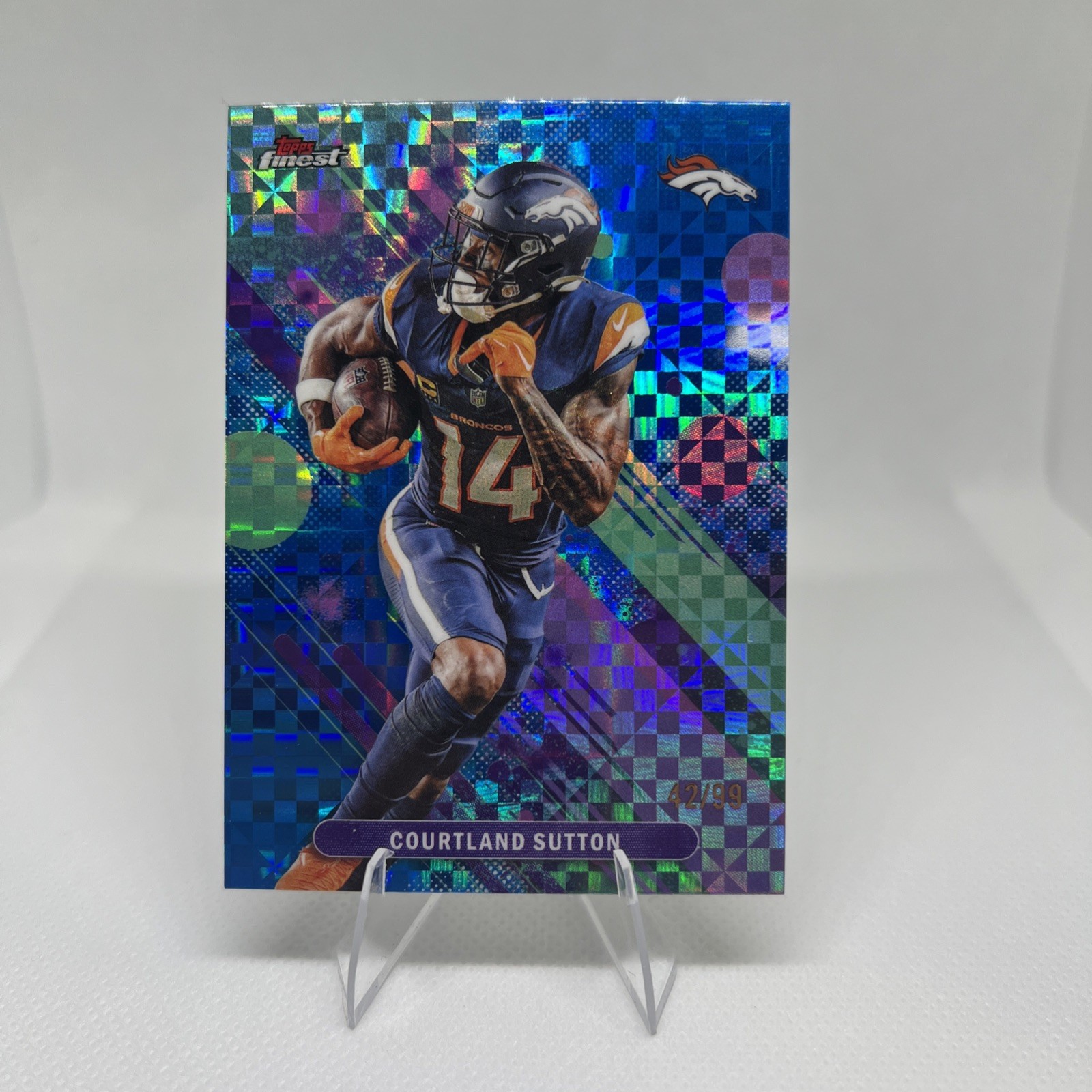 COURTLAND SUTTON 2025 TOPPS FINEST BLUE GEOMETRIC REFRACTOR /99 #88
