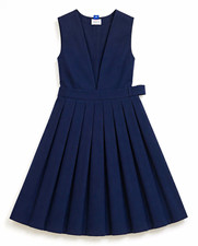 French Toast Girls Size 8 Navy Solid Sleeveless Pleated Uniform Jumper Dress