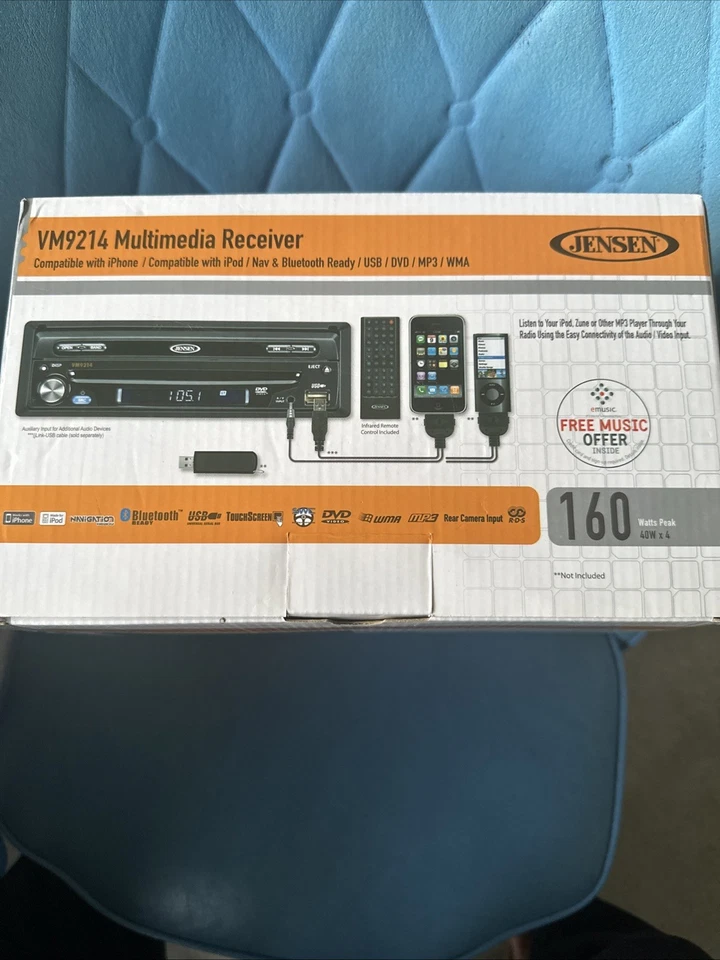 Jensen VM 9214 2-DIN In-Dash LCD Touchscreen DVD/CD/MP3 Receiver New Old School - Image 2 of 4