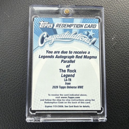 2026 Topps Universe WWE THE ROCK Legends Auto RED MAGMA /10 Redemption LA-TR