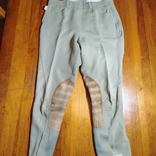 Vintage The Tailored Sportsman Breeches Riding Pants Made in USA Tan Knee Patch