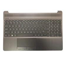 HP 15T-DW 15s-du Laptop Upper Case Palmrest Keyboard Touchpad Assembly Gray