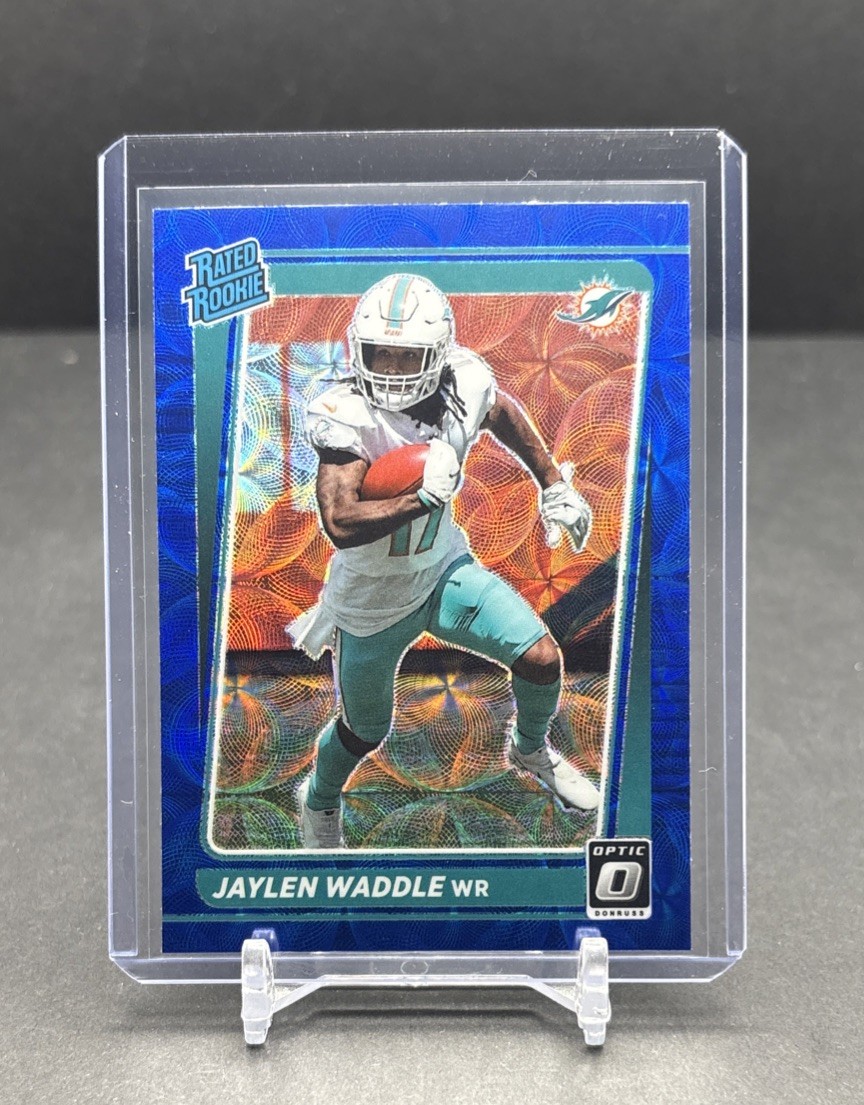 2021 PANINI DONRUSS OPTIC NFL #208 Jaylen Waddle Miami Dolphins RC Blue Scope