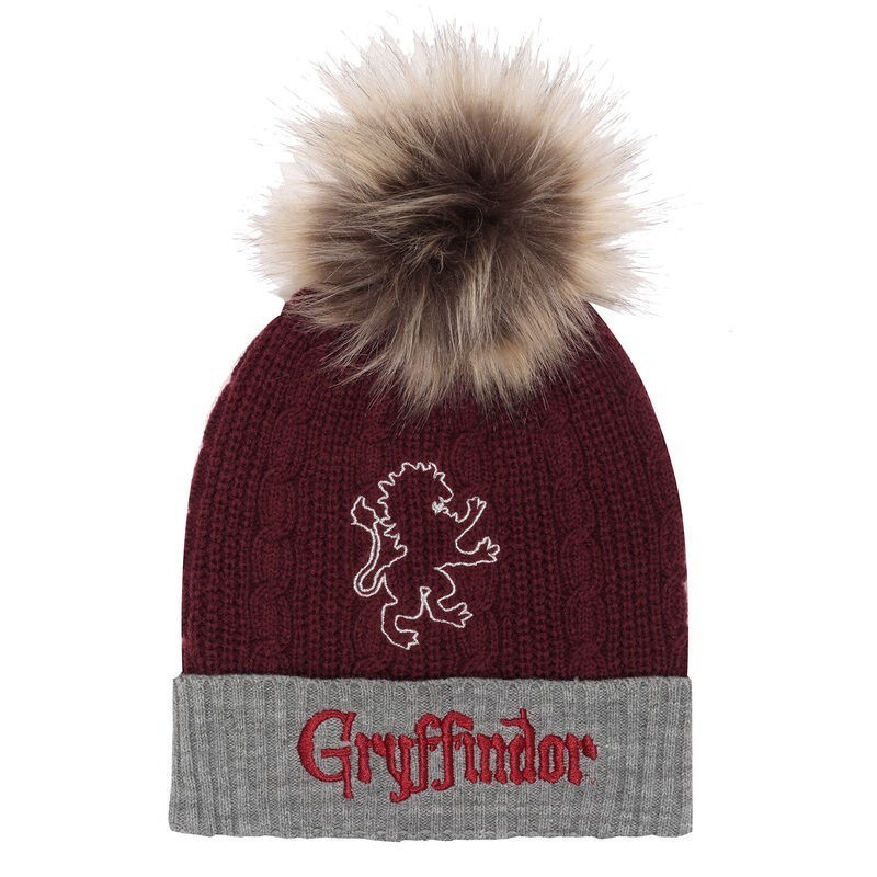 Official Harry Potter Gryffindor Fur Bobble Hat NEW