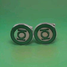 DC Comics GREEN LANTERN Silvertone/Enamel CUFFLINKS