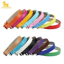 Soft Leather Solid Dog Collar Adjustable Puppy Neck Strap Safe Collars for Small