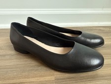 ECCO Annie Women's Black Leather Flats Shoes US 10 / EUR 41