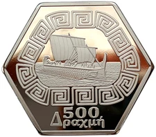 IKARIA – GREECE 500 DRACHMA 2025 SAILING SHIP – ICARUS 39MM PROOF