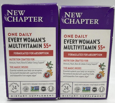 2PK New Chapter One Daily Every Woman's Multivitamin 55+ ~ 24 Tablets ~EXP 11/26