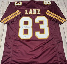 MAGLIA PERSONALIZZATA WASHINGTON COMMANDERS JAYLIN LANE FIRMATA THROWBACK BECKETT COA!!