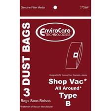 Shop Vac All Around Type B Vacuum Bags, 3 Pack