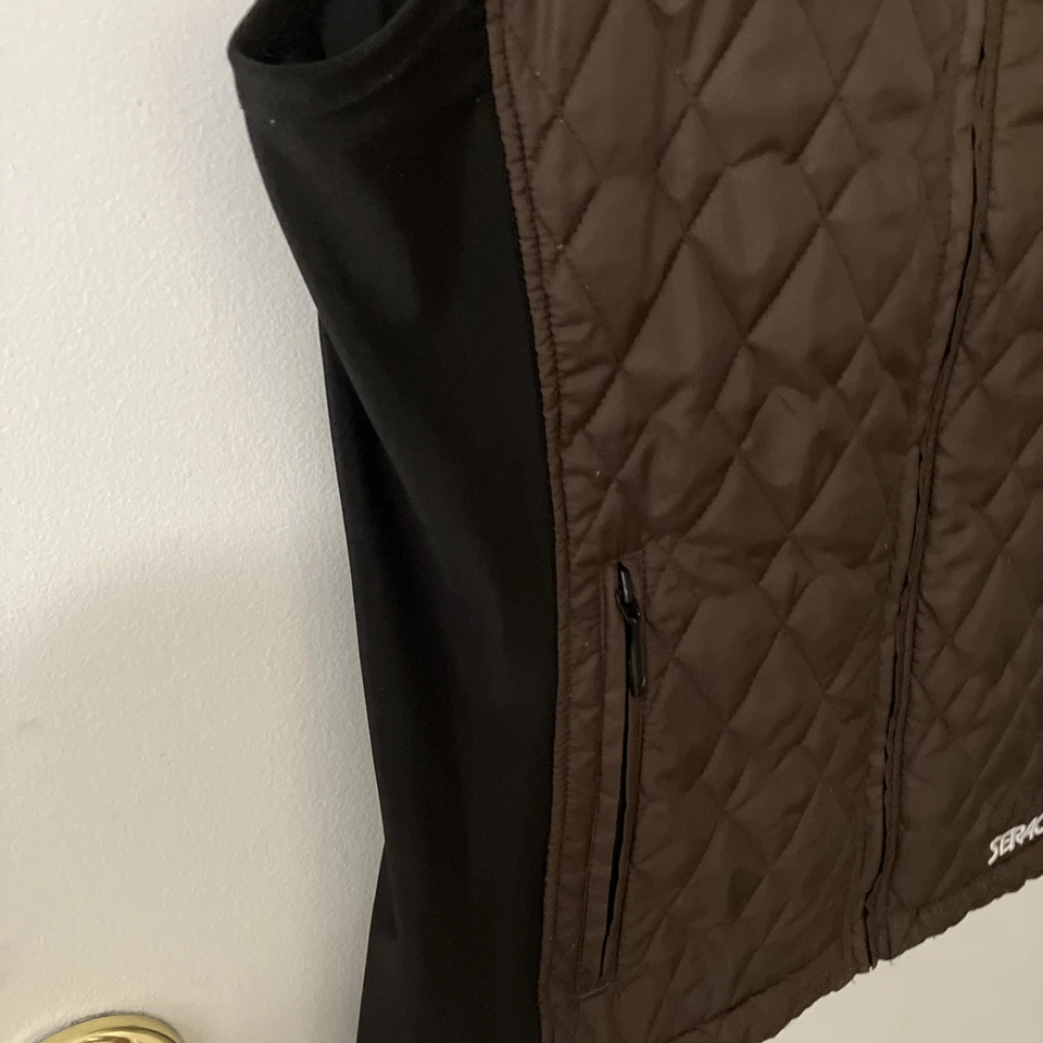 Chaleco de mujer Serac marrón elástico laterales negros talla mediana Foto 2 de 4