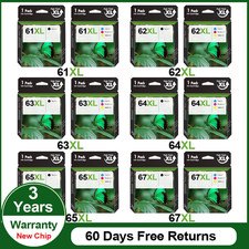 Black Color Ink Cartridges 61XL 62XL 63XL 64XL 65XL 67XL HY for HP printer Lot
