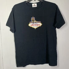 Las Vegas T Shirt Excalibur Originals Beaded Rhinestone Gambling Poker Slots L