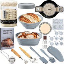 Sourdough Starter Kit with Silicone Banneton Baskets 35oz Jar Baking Supplies