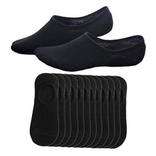 RICHBULL 12 Pairs of Thin Sock No Show Socks for Women & Men - Low 5-10 Black