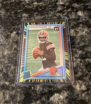 SHEDEUR SANDERS 2025 Donruss Optic ELECTRICITY PRIZM /75 Rated Rookie SP Browns