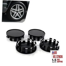 Wheel Center Caps, Plastic Wheel Center Hub Cap Cover, Secure-snap 4 PCS Black