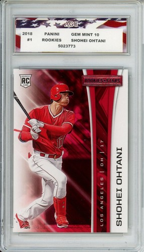 2018 Panini Rookies & Stars #1 Shohei Ohtani Rookie Card AGC 10 Gem Mint Dodgers
