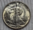 1943 P Liberty Walking Silver Half Dollar. Estimated Uncirculated 65. A0789