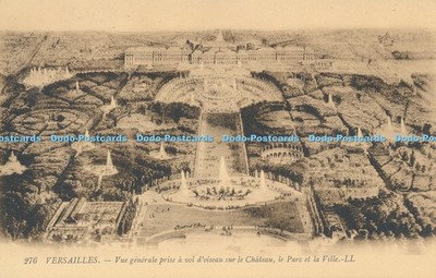 R035598 Versailles Vue Generale prise a Vol d Oiseau sur le Chateau le Parc et l