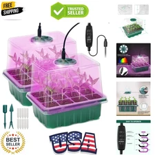 2-Pack Seed Starter Tray with LED Grow Lights - Ultimate Indoor Propagation Kit