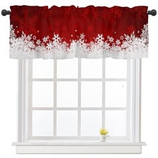 Christmas Kitchen Curtains Valances for 54"W x 18"L Pack of 1 Christmas 2