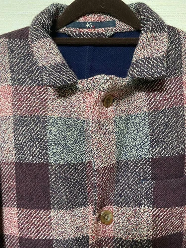 45rpm Men's Tailored Jacket L Multicolor Check Wool Made in Japan image 9