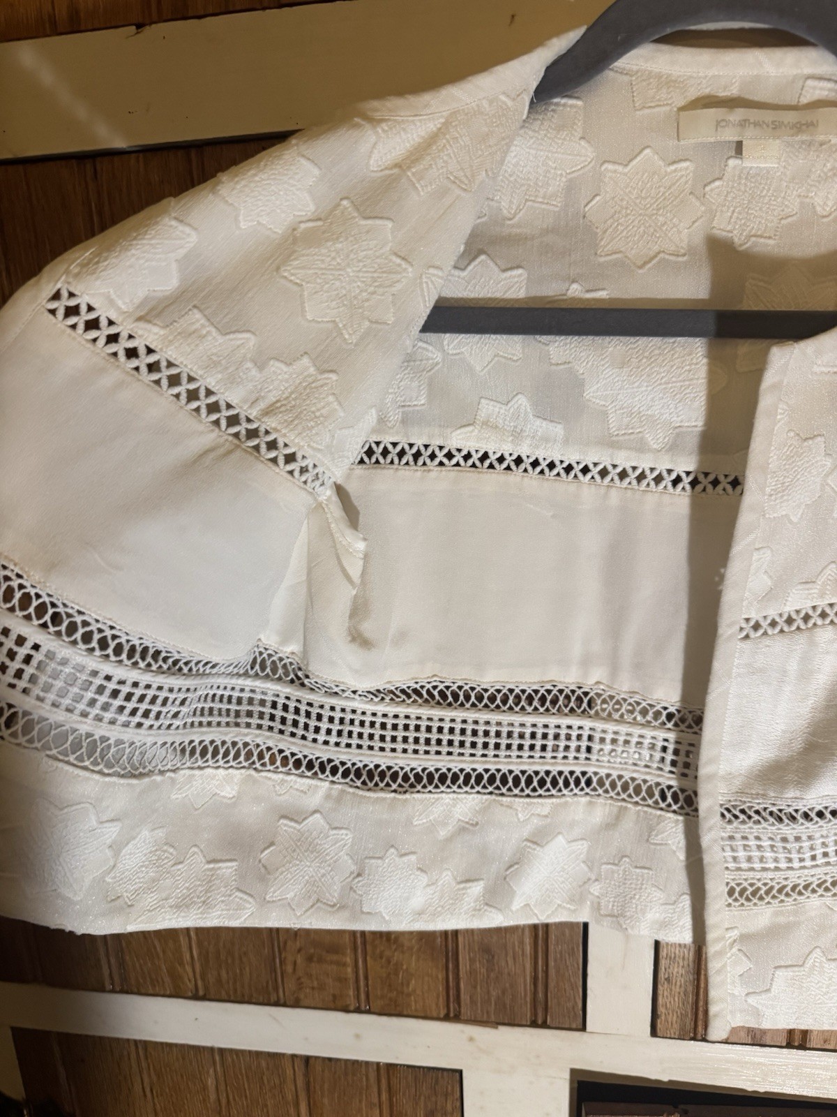 Jonathan Simkhai Lace Pattern Cropped Jacket Size… - image 6