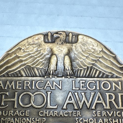 1925 For God And Country American Legion School Award Bronze Medallic Art Co. - Picture 2 of 11