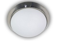 Decken Leuchte Rund Opalglas Matt Zierring Nickel Matt Ø 40Cm KüChenlampe *Neu*
