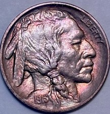 1913 Type 1 Indian Head Buffalo Nickel. Original Rainbow Tone!!!GEM Bu+