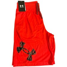 New With Tags Under Armour Youth XL Shorts Red 9" Inseam Drawstring Waist