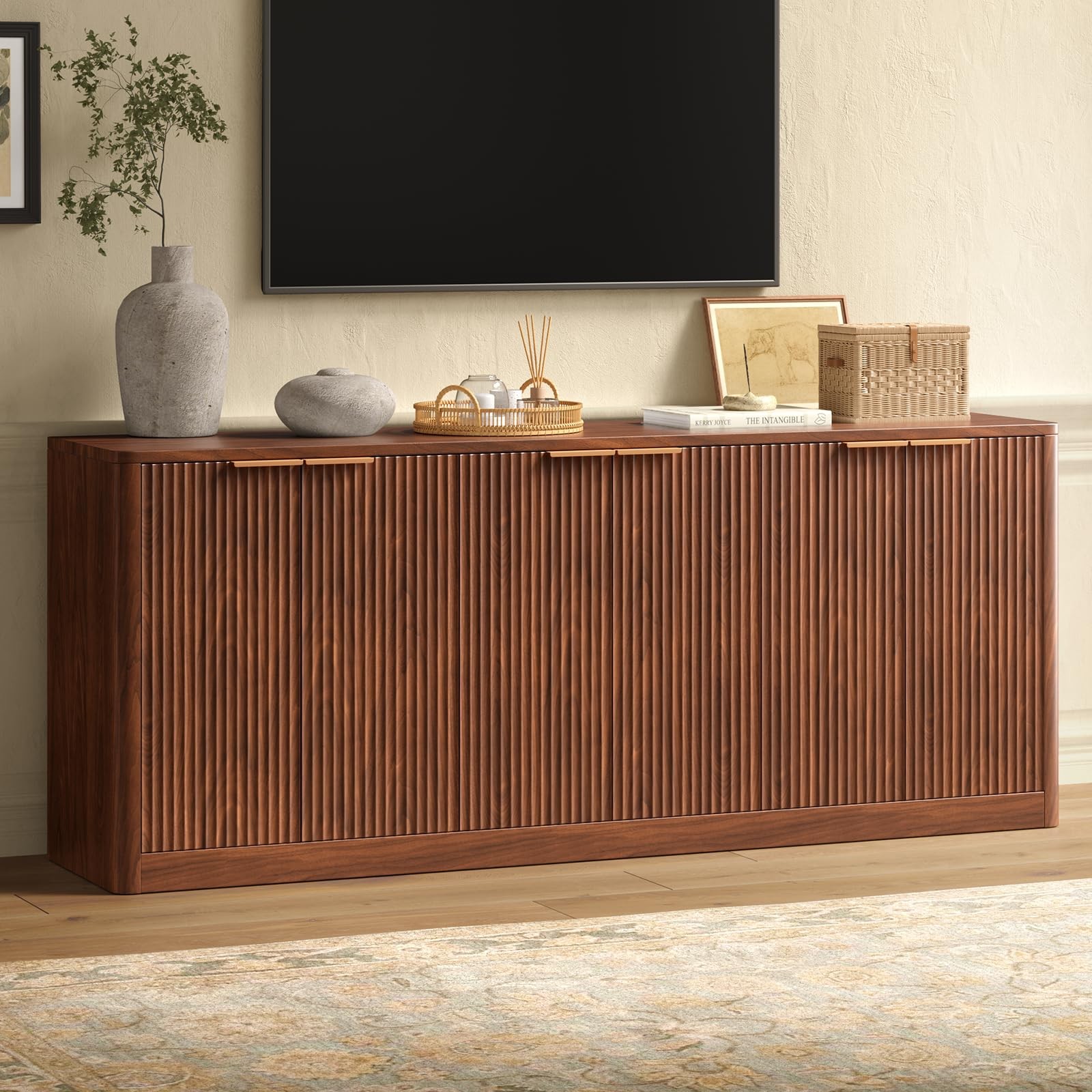 For Tvs Up Tp 75" Mid-century Entertainment Center