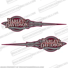 Fits Harley-Davidson Fuel Tank Motorcycle Decals (Set of 2) - Style 27 Grey