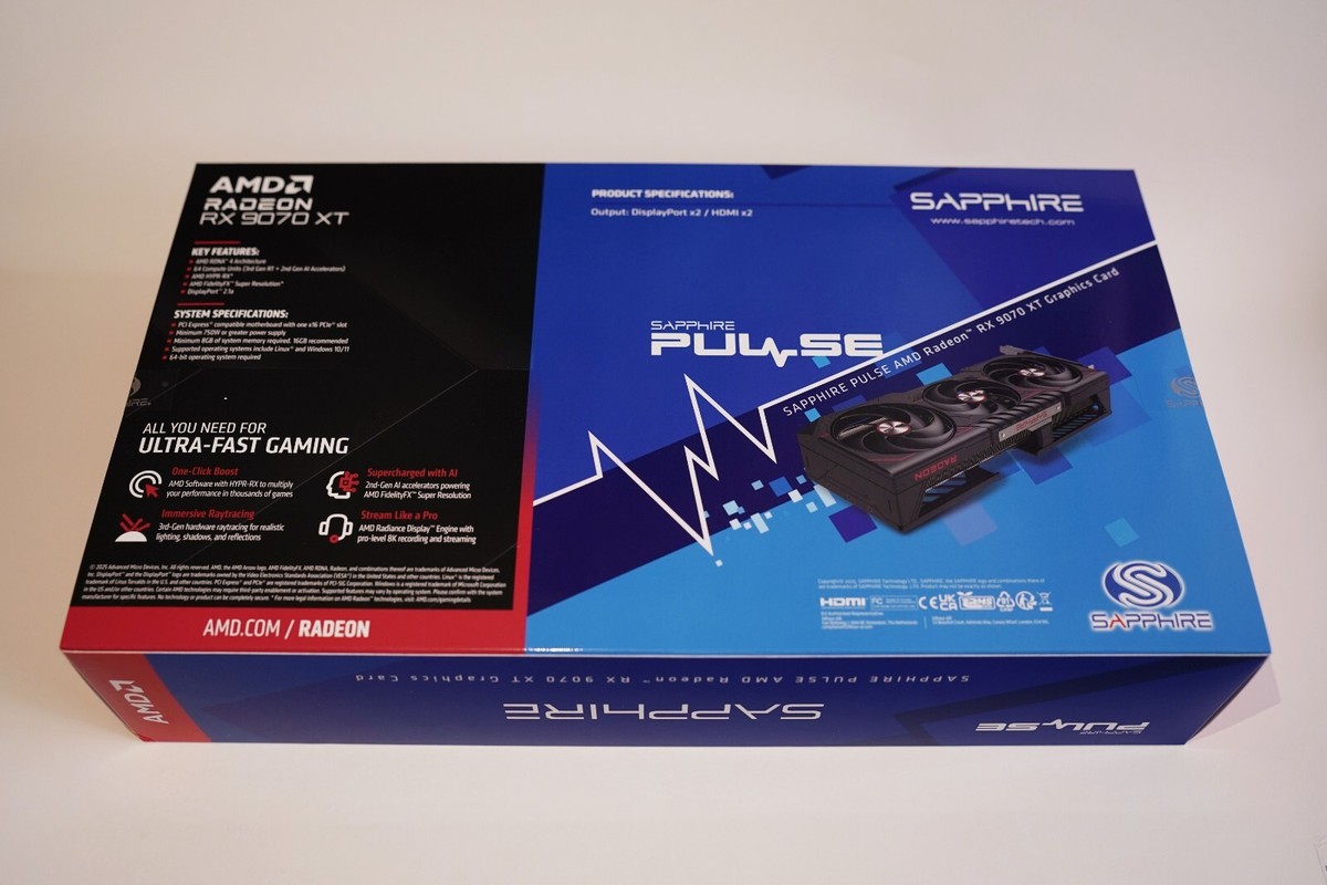 Sapphire Radeon RX 9070 XT Gaming 16GB Dual HDMI/Dual DP Sapphire Radeon RX 9070 XT Gaming 16GB Dual HDMI/Dual DP