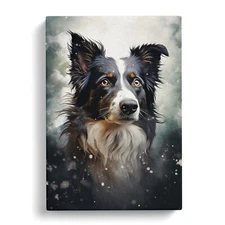 Border Collie Digital Canvas Wall Art Print Framed Picture Decor Living Room