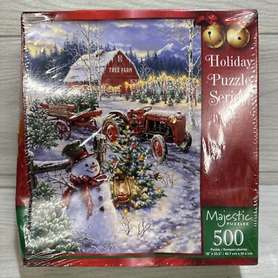 SPRINGBOK 500 PC 18x24'' Holiday Puzzle Christmas Tree Farm  Factory Sealed