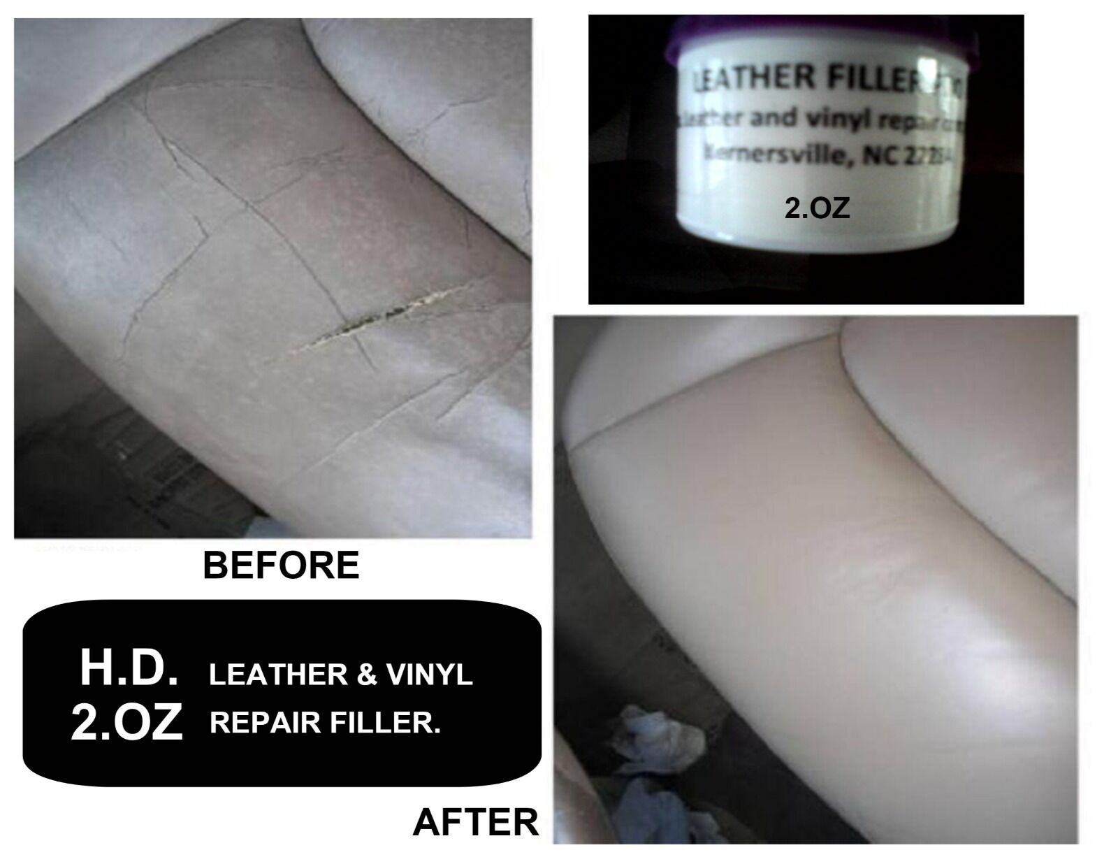 Leather Repair  Vinyl Compound Filler.  FREE SHIPPING ** Watch