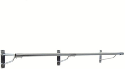 6 Fuß lange Stange + 3 Halterungen + 2 Kunststoff Endkappen - Super Schwerlast verchromte Wand
