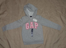 Gap Little Girls Size XS 4-5 Years Gray/Pink Pullover Hoodie/Sweatshirt NWT