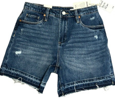 Blank NYC The Warren Raw Hem Distressed Denim Shorts Size 27-NWT